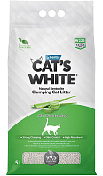 CAT'S WHITE ALOE VERA наполнитель комкующийся для туалета кошек с ароматом алоэ вера (5 л)